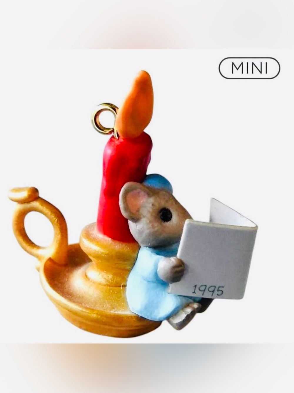1995 Christmas whishes six mice KEEPSAKE the Label Mini Mouse Ornament in Blue